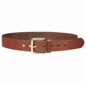 1C00 - LEATHER BELT SOLID BRASS BUCKLE - H 4 CM
