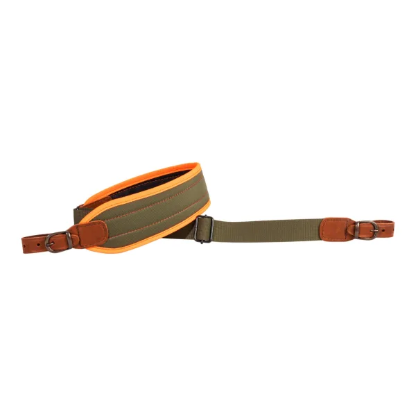 2BR03 – Bretella in nylon verde con bordatura arancio