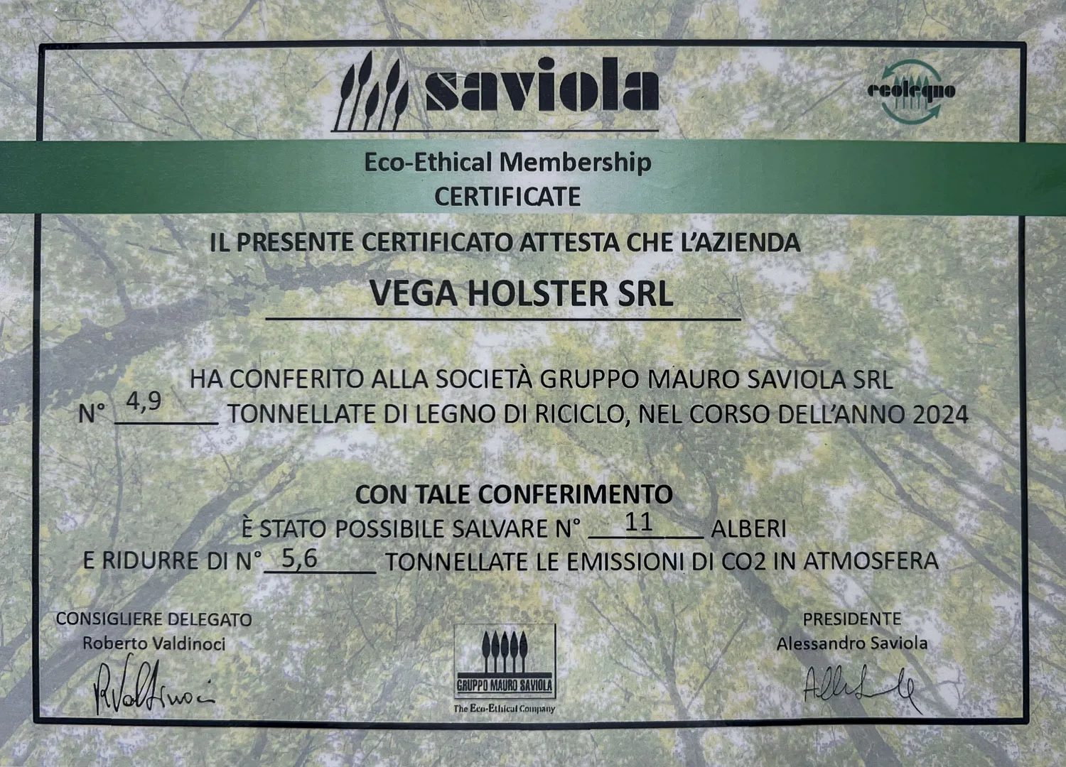 Corporate Policy and ISO 9001 & ISO 14001 Certifications | Vega